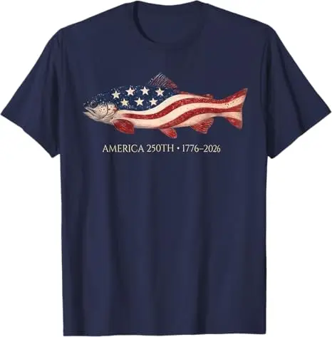 250 America Years 1776 2026 Fishing USA Flag 250th Birthday T-Shirt Y2k Fisherman Outdoor Clothes Novelty Anniversary Gift Tee – Detail 7