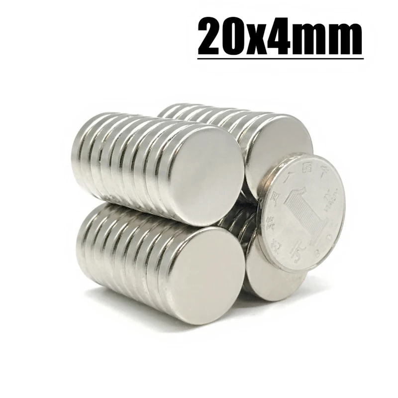 5/10/20/50/100/200PCS 20x4 Permanent Round Magnets 20mm X 4mm Neodymium N35 20x4mm Hook Tool Magnetic Magnets 20*4