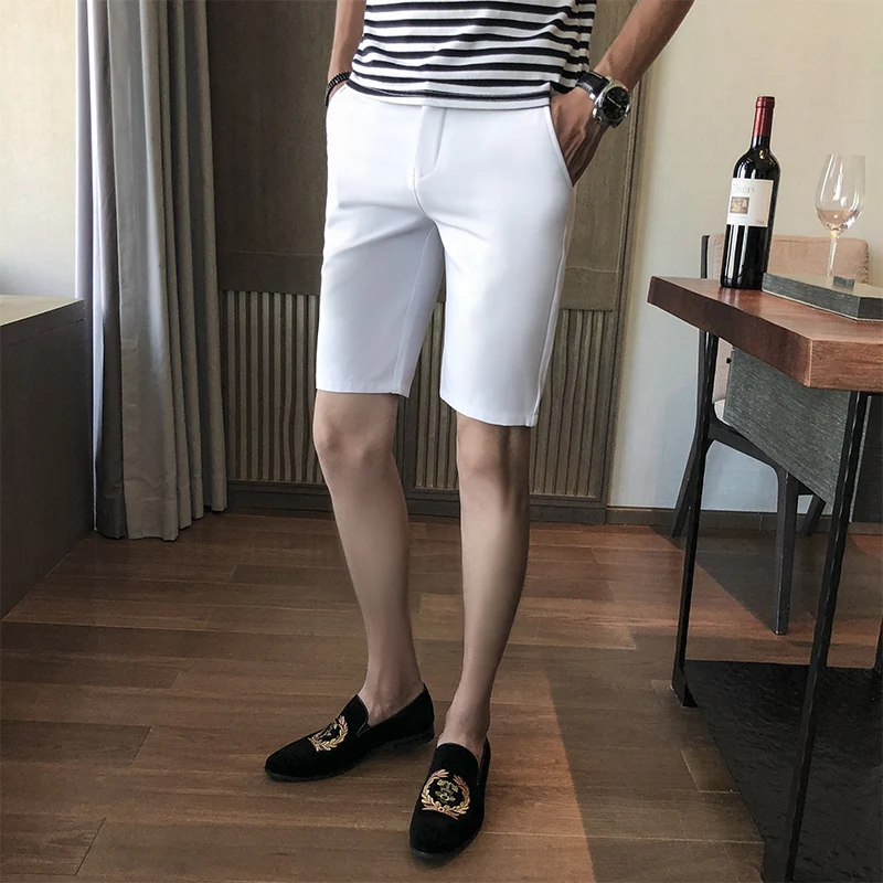 Selling Summer Thin Man Casual Shorts Fashion Slim Thin Solid Color High-quality Breathable Male Blazer Five Points Pants