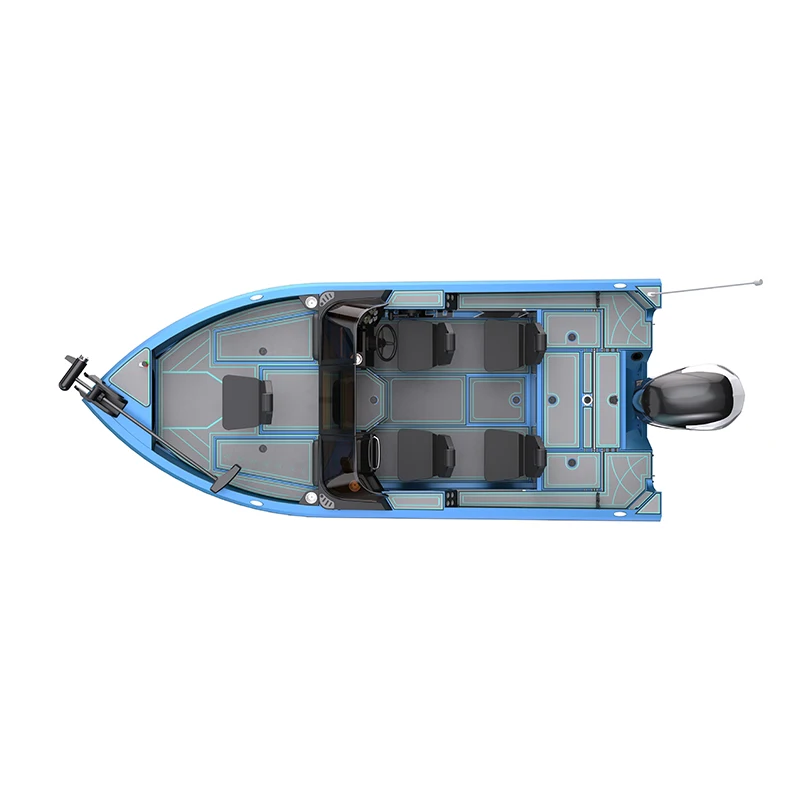 17ft 4-Person Black Bass Fishing Aluminum Boat Wholesale OEM ODM Luxury Yacht Outboard Engine Boat Rowing