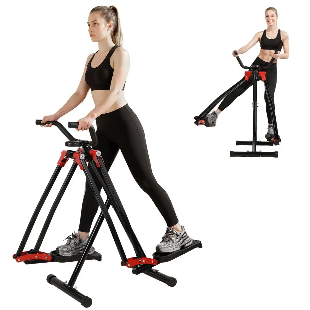 Air Walk Exercise Machine for Home Gym, Foldable Elliptical Cross Trainer with LCD Monitor, Arm/Leg Cardio Workout Machine