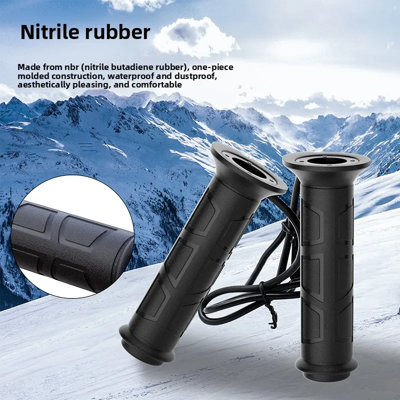 ATV UTV Heated Handlebar Grips Waterproof Adjustable Temp Motorcycle Heated Grip Kit for Snowmobile