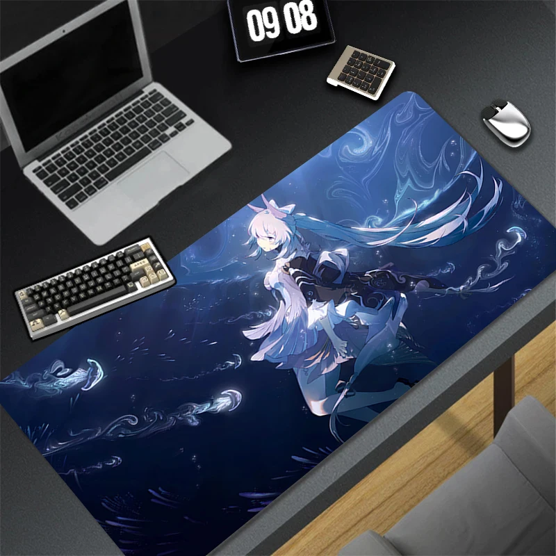 Pattern Gaming Accessories Fun Mousepad Office PC Mouse Pad Keyboard Pad G-genshin Impact Kokomi Desk Decoracion Anime Desk Mat