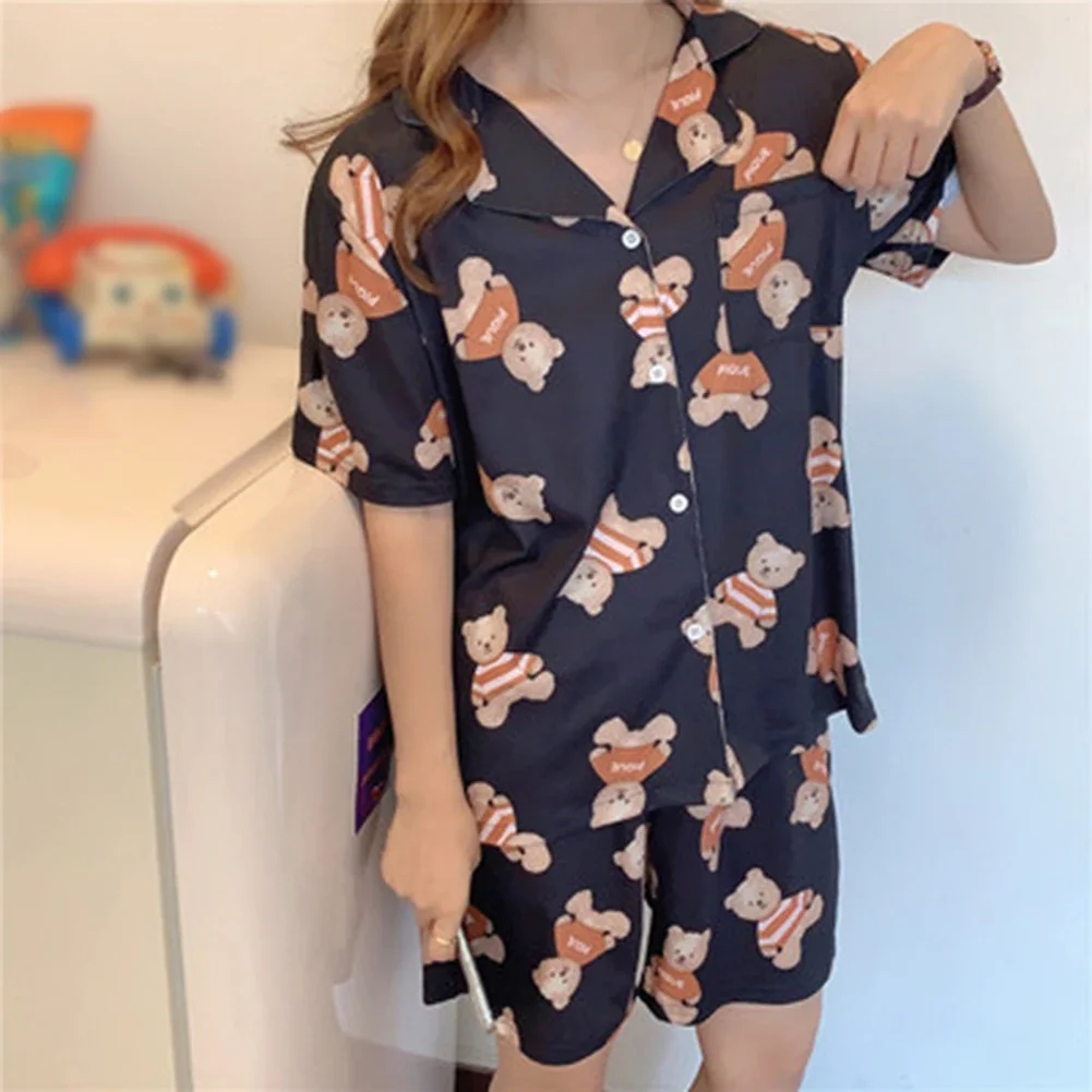Women's Korean Summer Pajama Shorts Set - alternate angle
