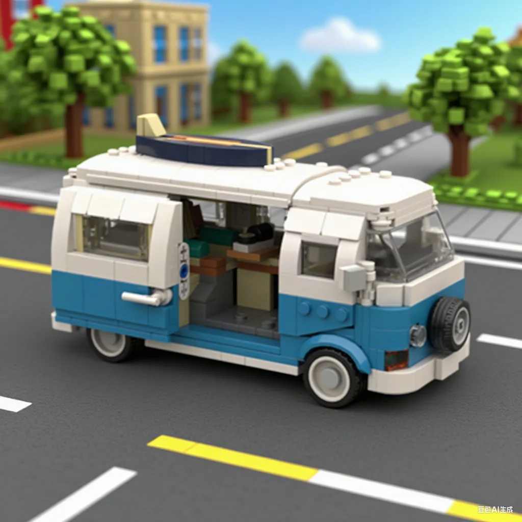 

681pcs MOC Volkswagene CamperVan T2 Minifigure Scale Creator Model Building Blocks Construction Toys Christmas Gifts Education