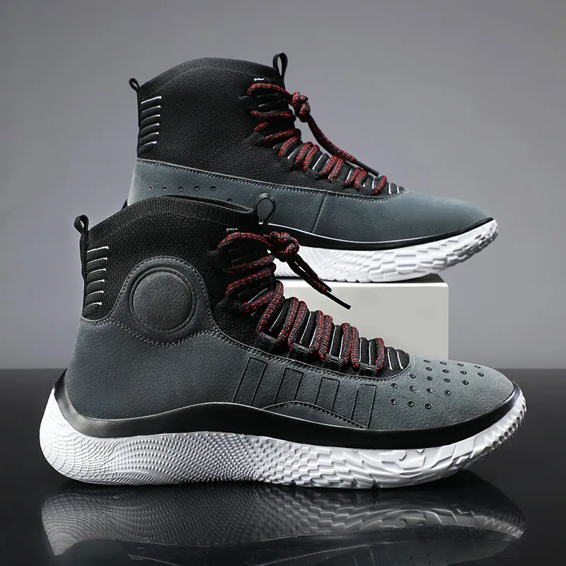 High-top shoe library 4 basketball shoes flying woven light, breathable soft casual sneakers fashion running shoes