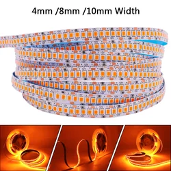 DC 12V LED Strip Light Indoor Decoration 2835 SMD 120 240 LEDs/m Flexible Ribbon Orange Lighting 5M 4mm 8mm 10mm Width LED Light