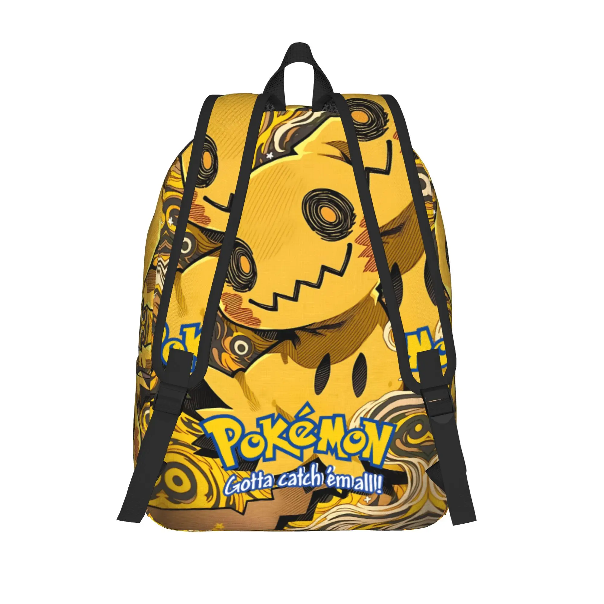 Fashion Pokemon Pikachu Pattern Backpack  Mochilas Daily For Work Office Retro Washable Rucksack