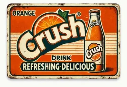 Orange Crush Soda Sign Aluminum Weatherproof Sign p1224-Aluminum
