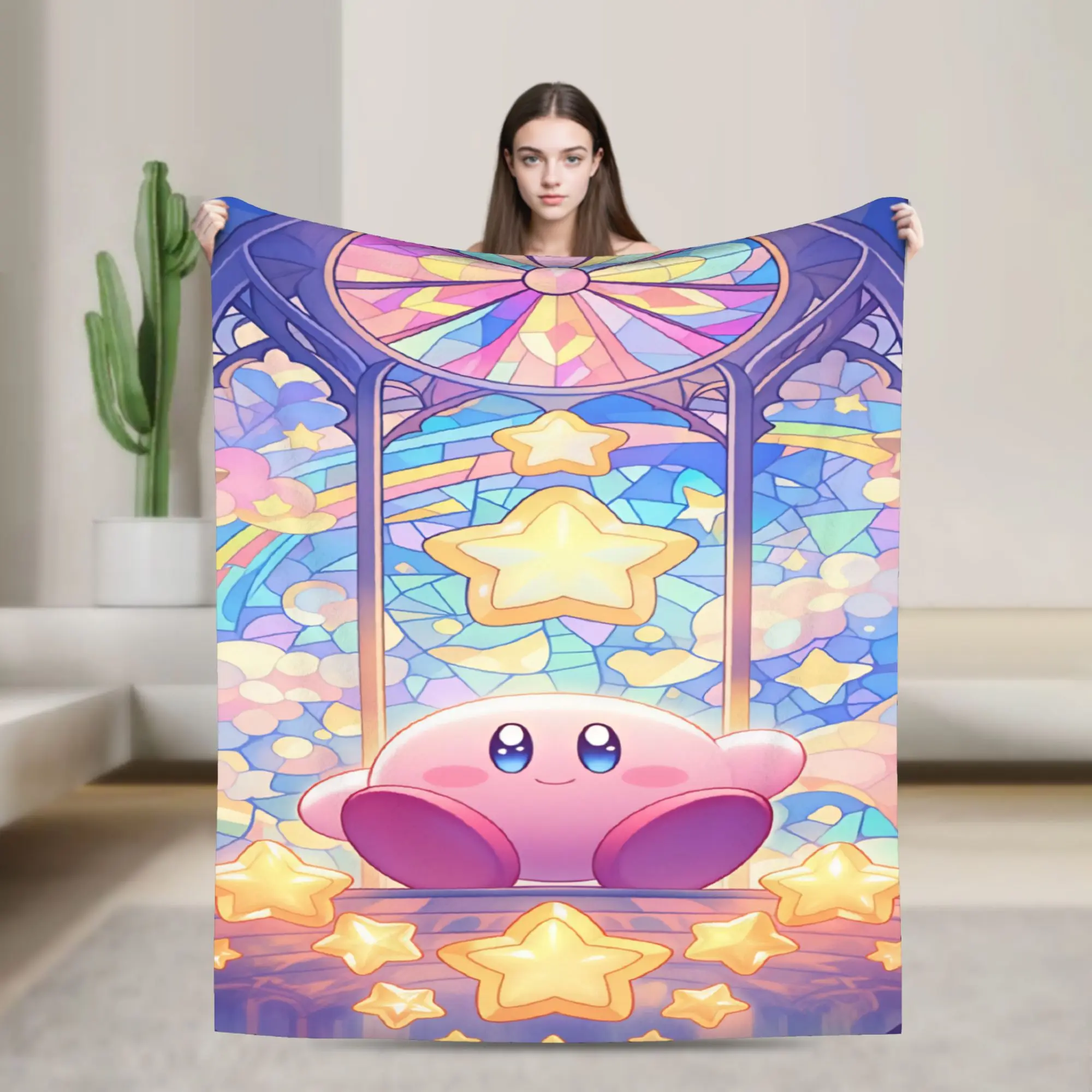 K-Kirbies  Super Warm Blanket  Travel Plush Bedding Throws Funny Couch Chair Flannel Bedspread Sofa Bed Cover