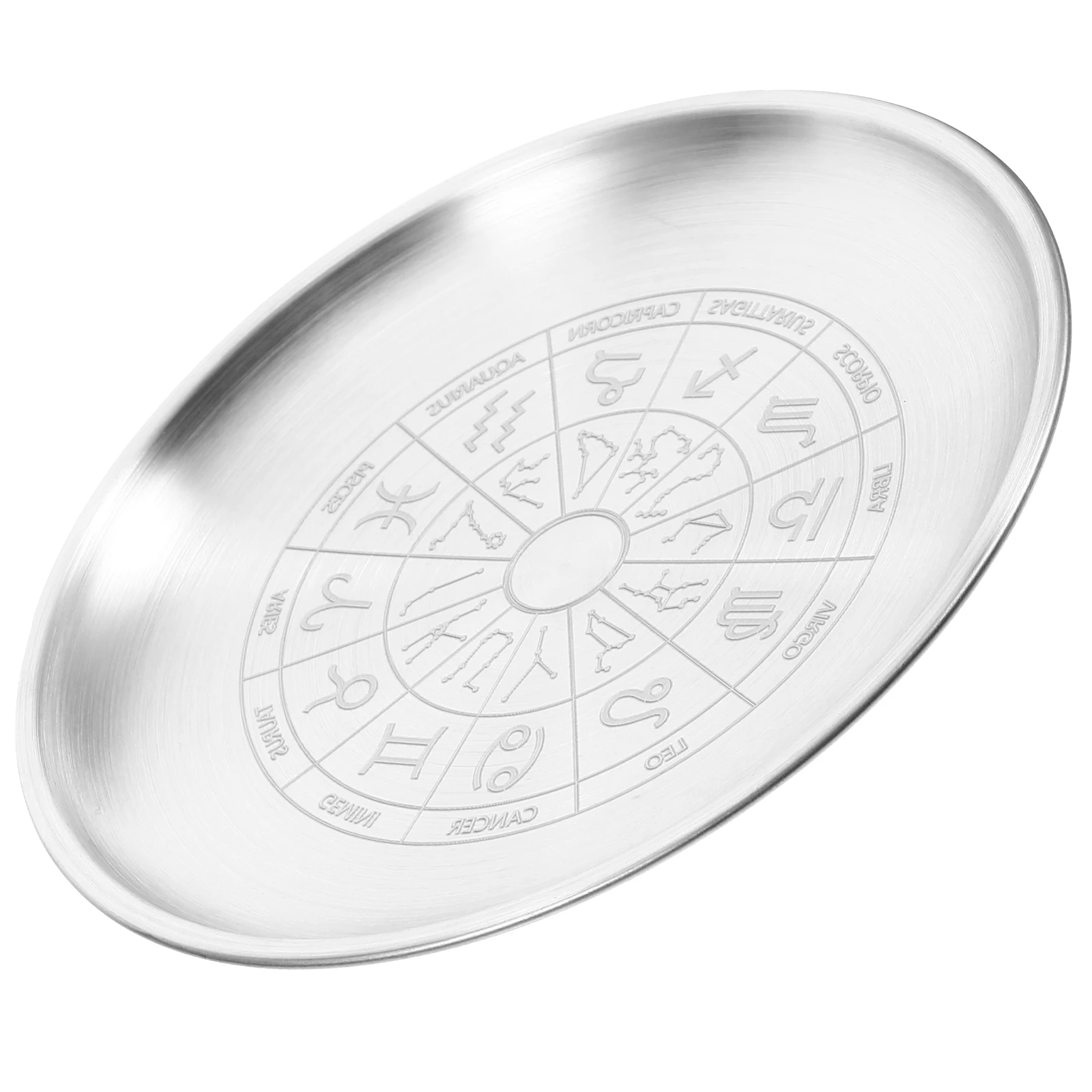 

Pentacle Gold Altar Tray Stainless Steel Decorative Plate Ritual Storage Round Metal Trays Home Decoration