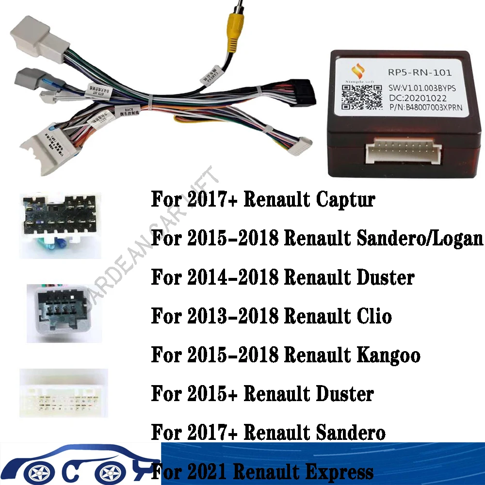 16 Pin Canbus box Adaptor RP5-RN-101 For Renault Captuer Clio /Express 2021 With Wiring Harness Cable Android Car Radio