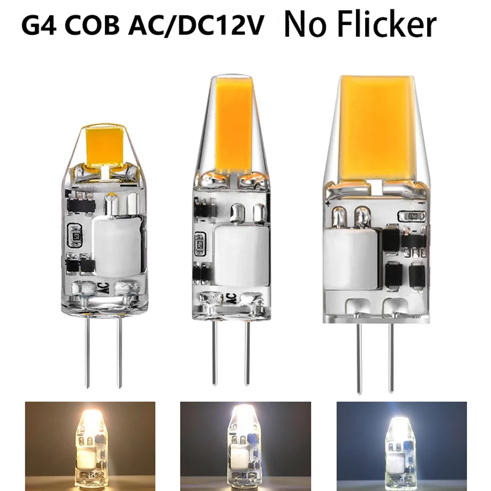 

10Pcs G4 AC/DC12V LED COB Dimmable Bulb 2W 3W 5W Corn Light 0705 1505 1508 Super Bright COB LED Lamp Lighting Crystal Chandelier