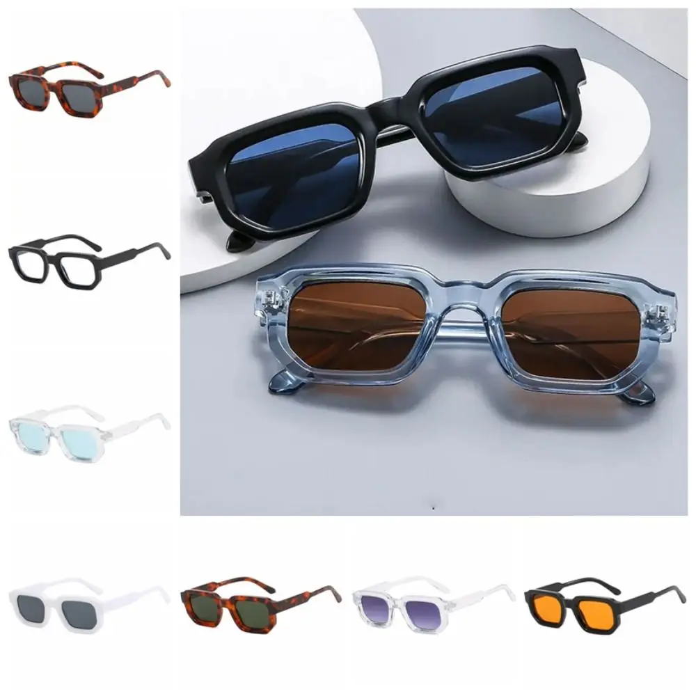 Lightweight Small Frame Square Sunglasses UV400 Square Women Sun Glasses Leopard Print Punk Retro Eyewear Selfie