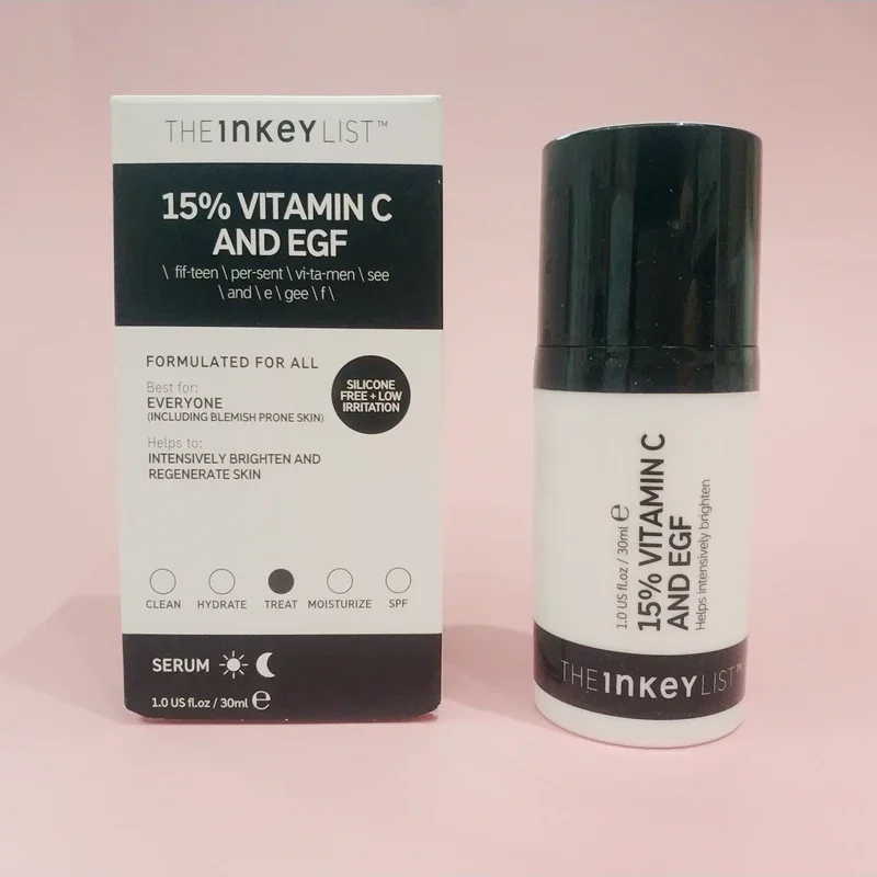 The INKEY List 15%VC+EGF Serum 30ml Brightening Hydration Whitening Anti-oxidant Moisturizing Facial Skin Care Product