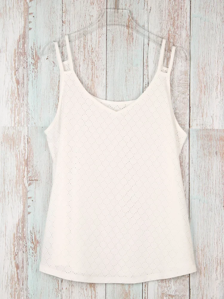 Plus Size Women Solid  Camisole Tank Top, Double Spaghetti Strap V Neck Casual Loose Summer Sleeveless Vest image 4