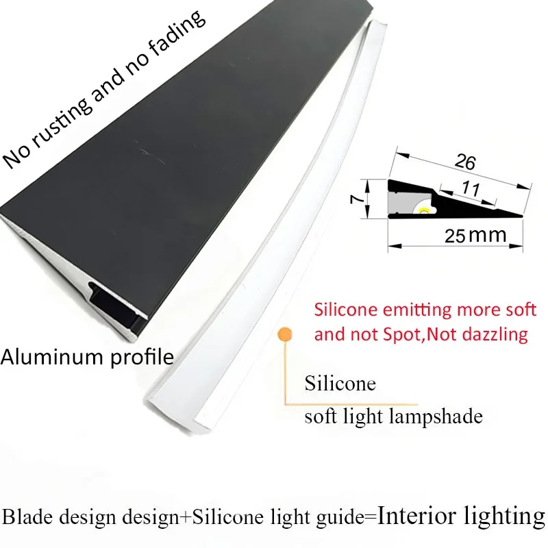 Under Cabinet Light Surface mounted Ultra-thin 45 Degree Aluminum Profile Kitchen Wardrobe Lighting LED Channel Bar Strip Lights