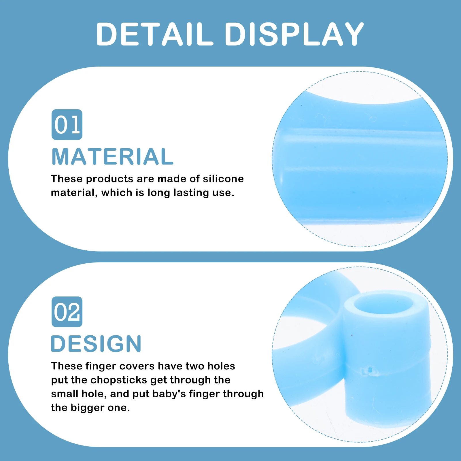

Kids Chopsticks Learning Rings Silicone Finger Covers Reusable Training Helpers For Children Smooth Durable Practice Tools