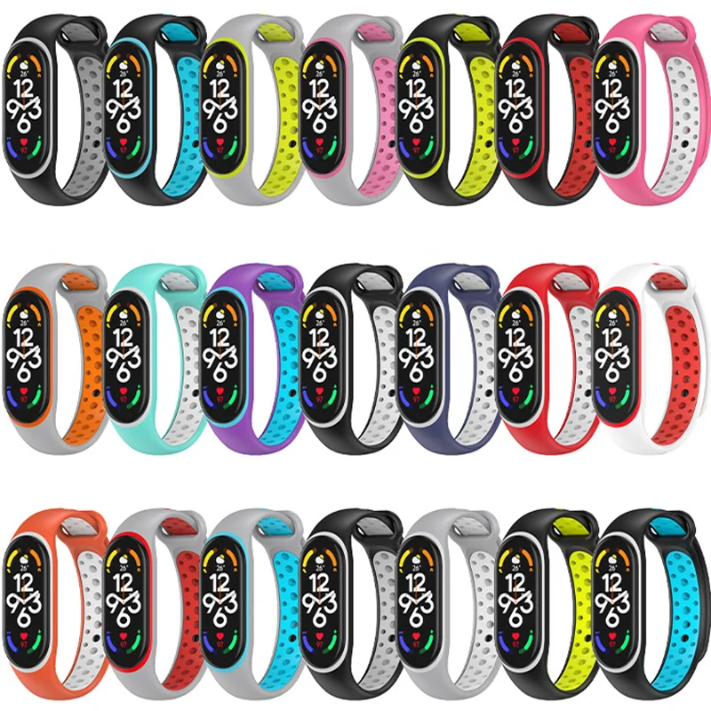 Sport Watch Bands For Xiaomi Mi Band 7 6 NFC Bracelet Silicone Smart wristband Miband 4 Belt pulseira correa mi band 3 4 5 strap