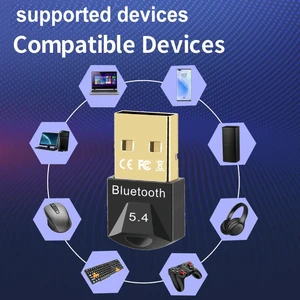 Receptor Dongle Bluetooth para PC, Adaptador USB, Alto Falante, Mouse, Teclado, Música, Transmissor de Áudio, 5.4, 5.3 10 principais vendas adaptador controle para pc - №2