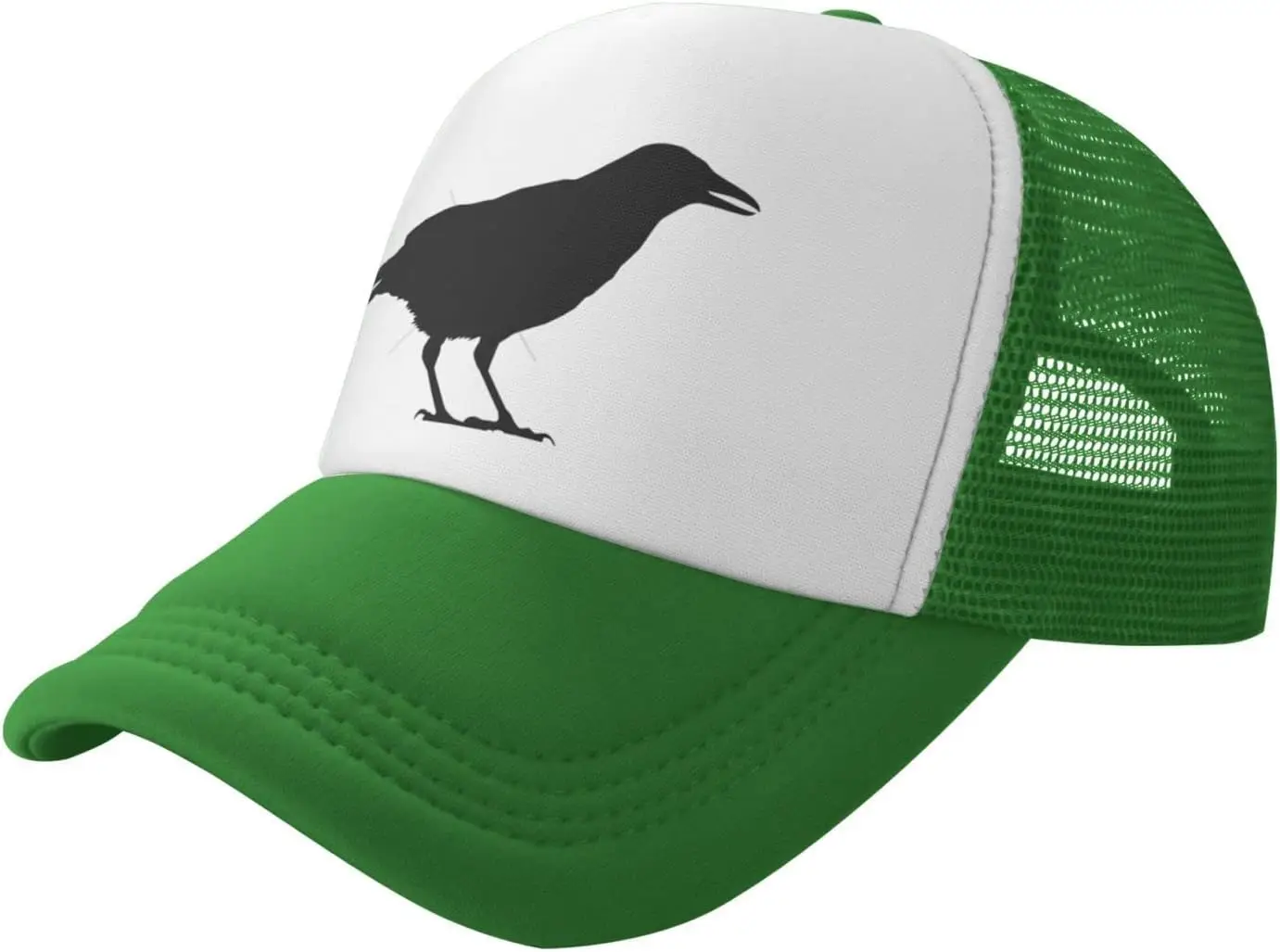 

Черная птица силуэта графическая сетчатая шляпа дальнобойщика зеленый козырек регулируемая бейсболка повседневная для взрослых