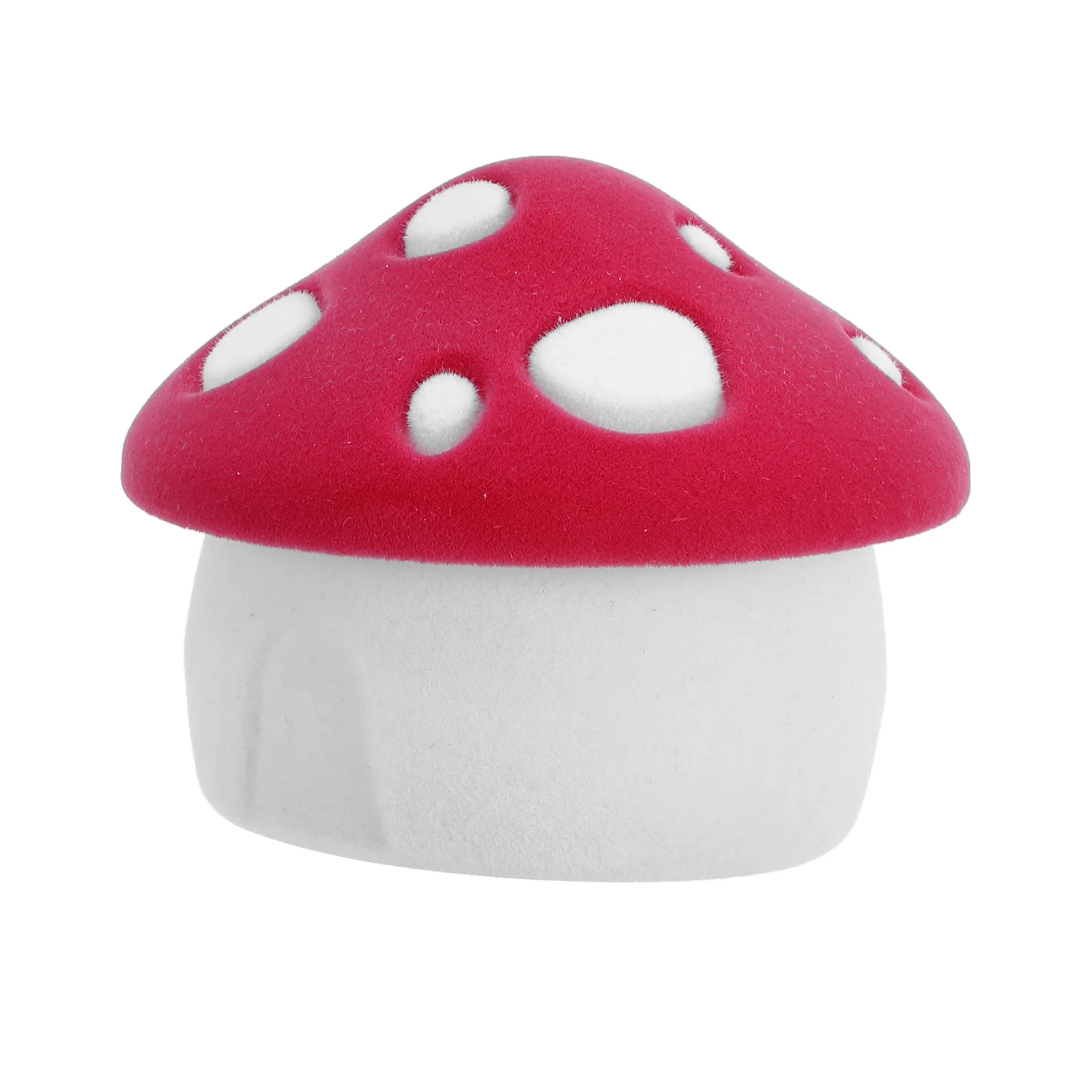 Small Mushroom House Velvet Ring Necklace Jewelry Box (Purple Red Mushroom) 2pcs Rings Display Holder Case Storage Organizer