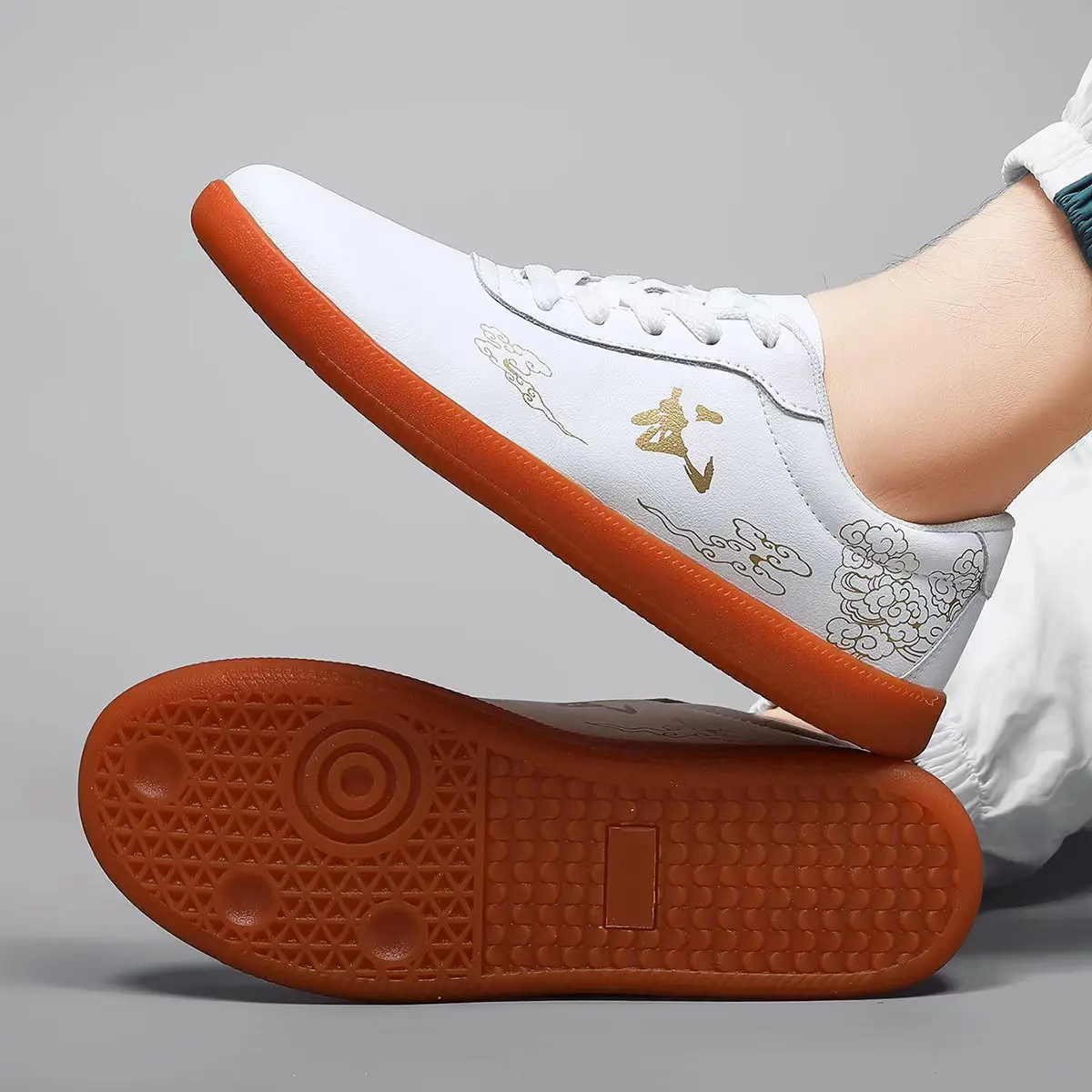 Men Women Tai Chi Shoes Sport Outdoor Female Walking Kung Fu Sneakers White Man Soft Sole Wushu Martial Arts Shoes