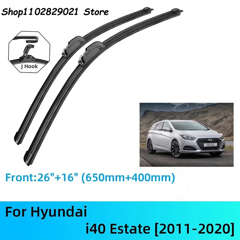 

For Hyundai i40 Estate Front Rear Wiper Blades Brushes Cutter Accessories J U Hook 2011-2020 2014 2015 2016 2017 2018 2019 2020