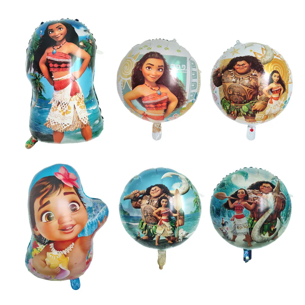 Disney Moana Foil Balloon Cartoon 18 Inch Round Balloon Party Decoration Kid Toy Room Decor Party Favors Anime Ornaments Gifts