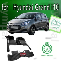 Custom Automotive Car Floor Mats For Hyundai Grand i10 2020 2021 2022 2023 Auto Luxury Leather Men Women Car Mats Full Coverage