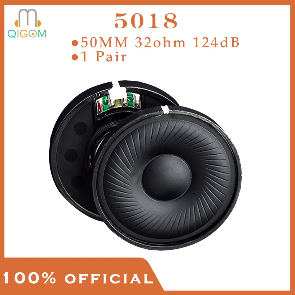 

QIGOM Earphone Speaker Drivers 5018 1 Pair, 50MM 32ohm 124dB, Silkworm Silk Diaphragm, Earphone Speaker Drivers Bass Units