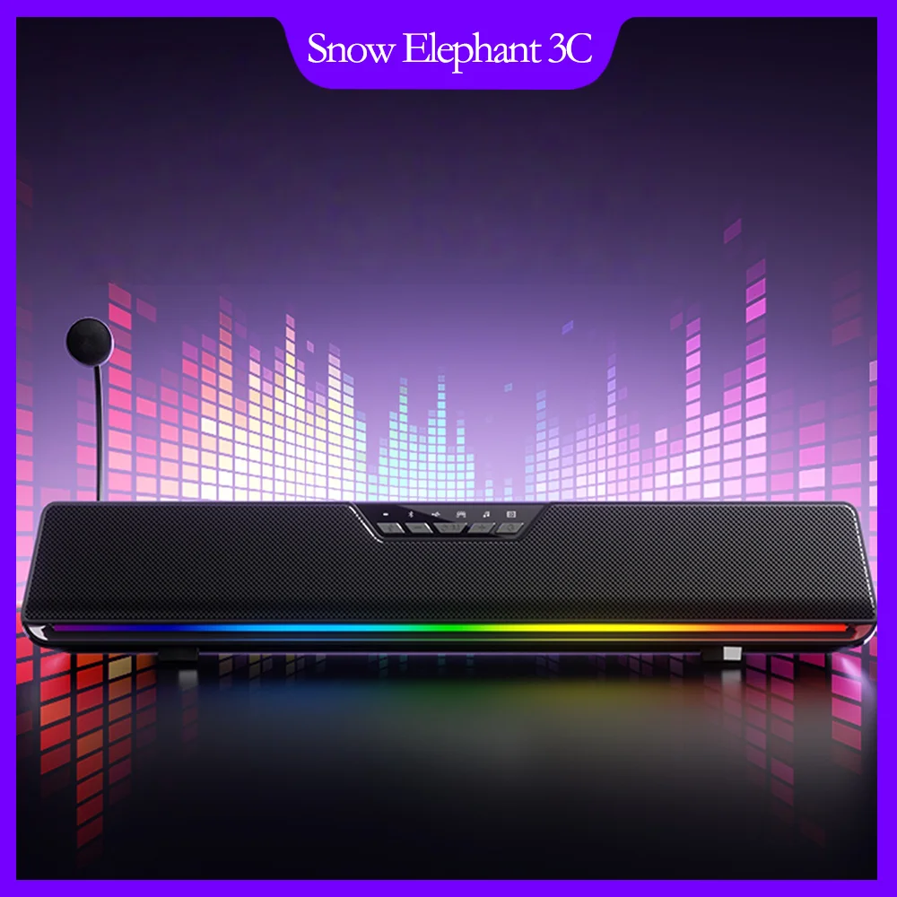 

AULA GS6 Pro Настольный динамик Игровой домашний компьютер Аудио Проводной и Bluetooth5.4 Настольный игровой микрофон RGB