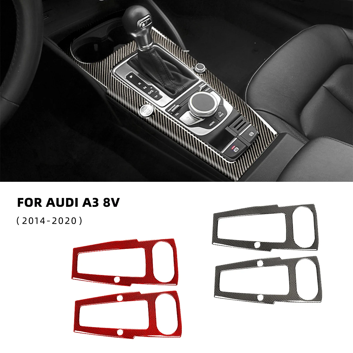 

Car Styling Gear Shift Panel Decoration Carbon Fiber Car Sticker Trim For Audi A3 8V 2014-2020 Interior Accesorios Para Auto