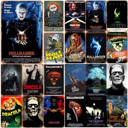 Vintage Metal Tin Poster Hallows' Day Metal Signs Posters Plate Colorful Visual Effect Wall Art for Cafe Bar Club Party Decor