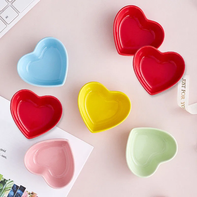 New Hamster Feeding Bowl Heart-shaped Pet Feeder Bowl Ceramic Snack Bowl Food Water Snack Feeder Hamster Food Pet Supplies Pet