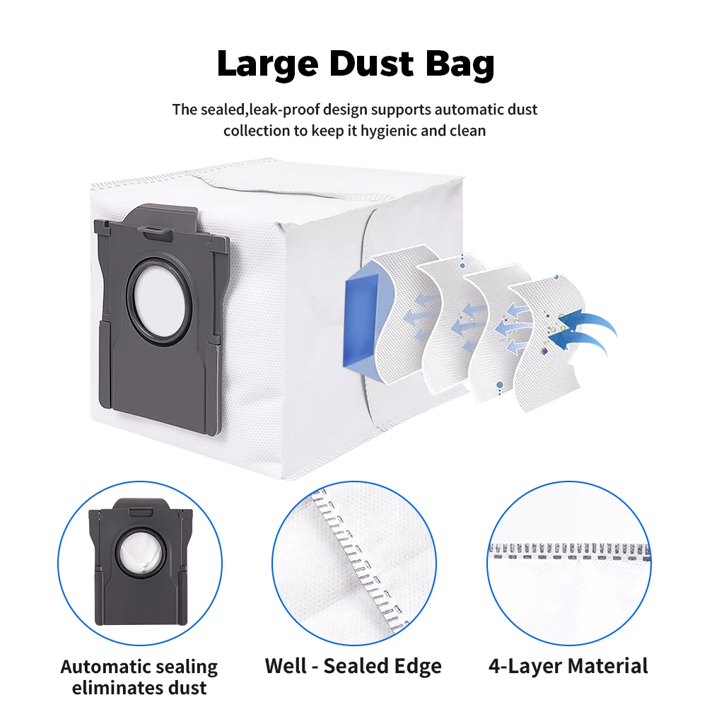 Replacement Bags For Dreame X50 Ultra/X40 Ultra/X30 Ultra/L50 Ultra/L40 Ultra/L10s Ultra Gen2/S30 Pro Ultra Robot Vacuum