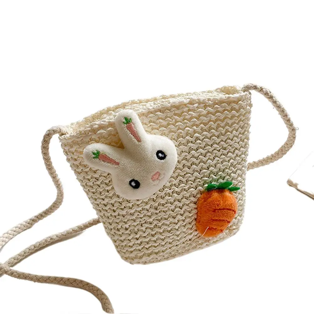 Sweet Casual Lovely Cartoon Fruit Cute Woven Bohemian Wallet Children's Straw Bag Korean Style Handbag