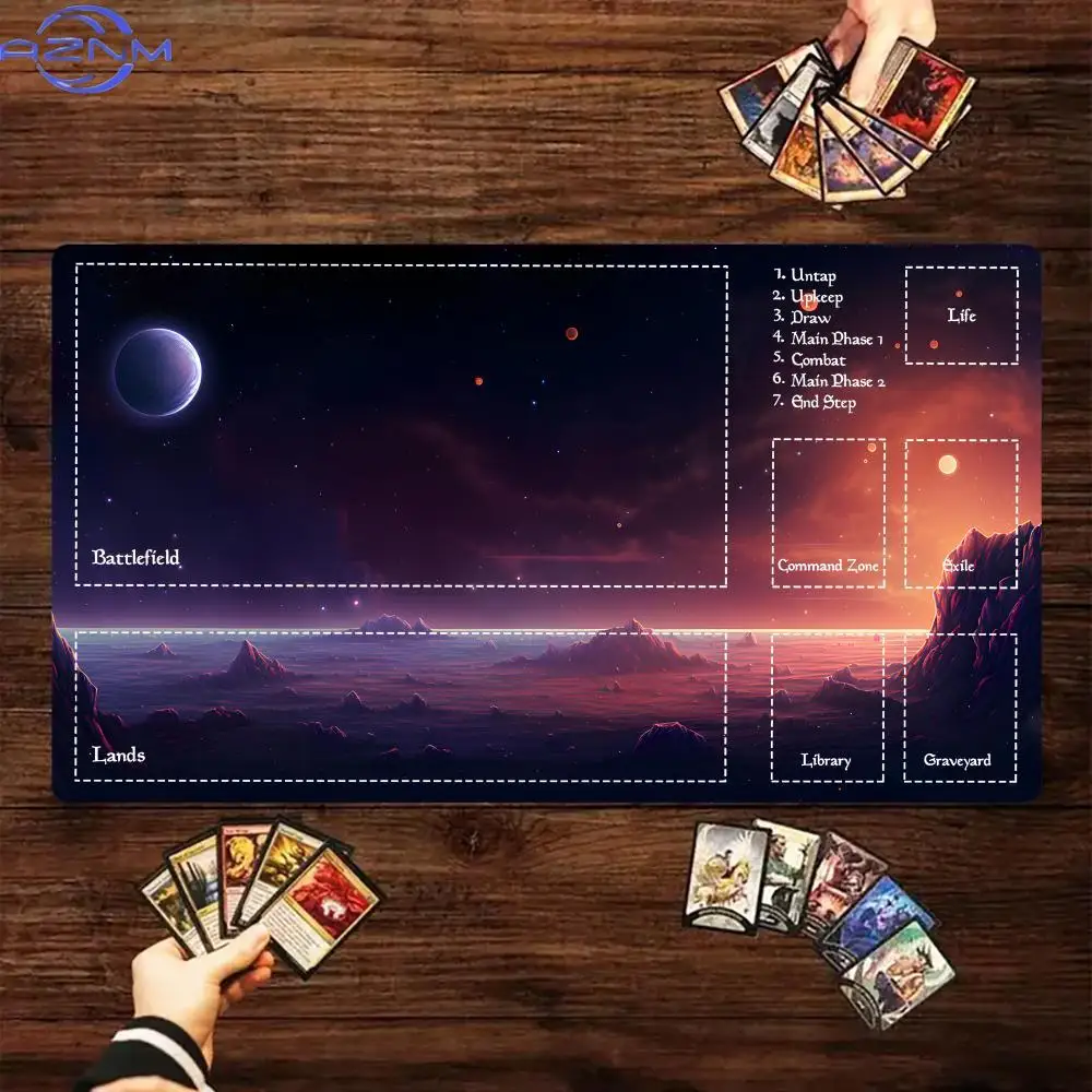 Alien Exotic Science Fiction Landscape Magic Party Game Mat Durable Rubber for MTG&TCG Games 35X60cm Mouse Pad Offices Desk Mats