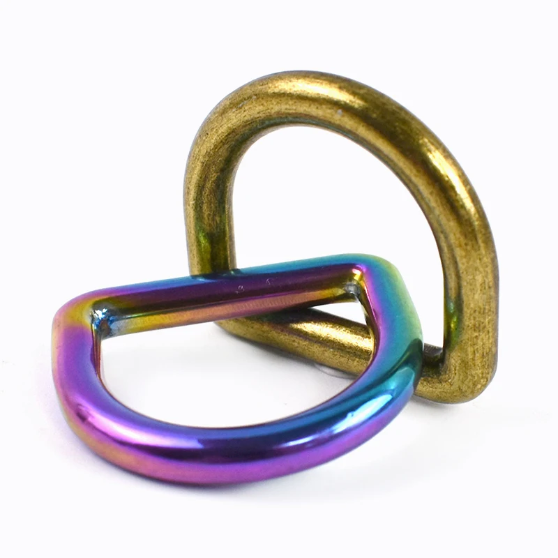 10Pcs 10-50mm Metal D Ring Buckles Bag Strap Connect Buckle Seamless Rings for Dog Leashes Webbing Hardware DIY Bags Accessories