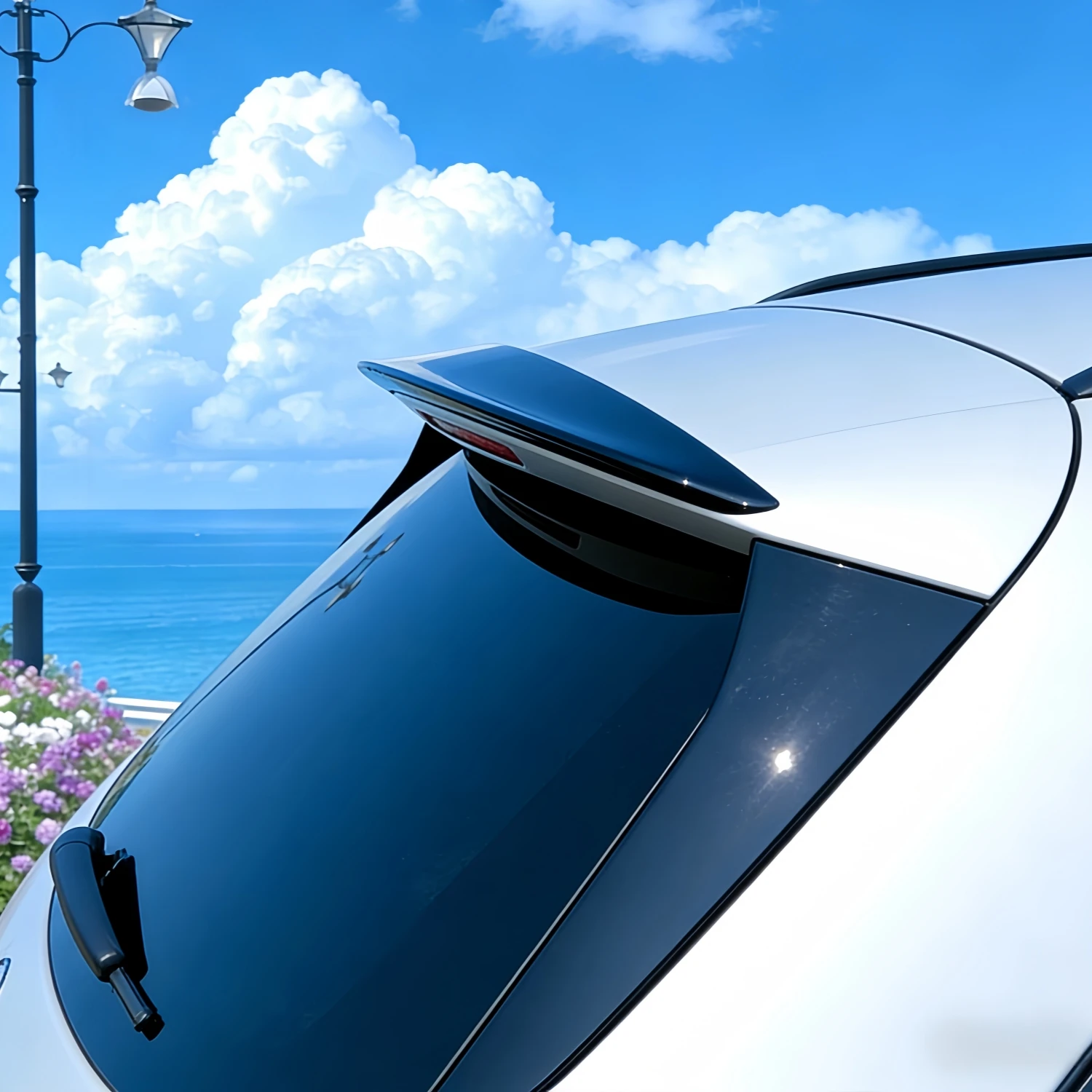 

Gloss Black Car Rear Roof Spoiler Wings For Mercedes Benz C Class S206 Estate/ Wagon 2022-2026 C200 C220 C260 Tuning Spoiler Cap