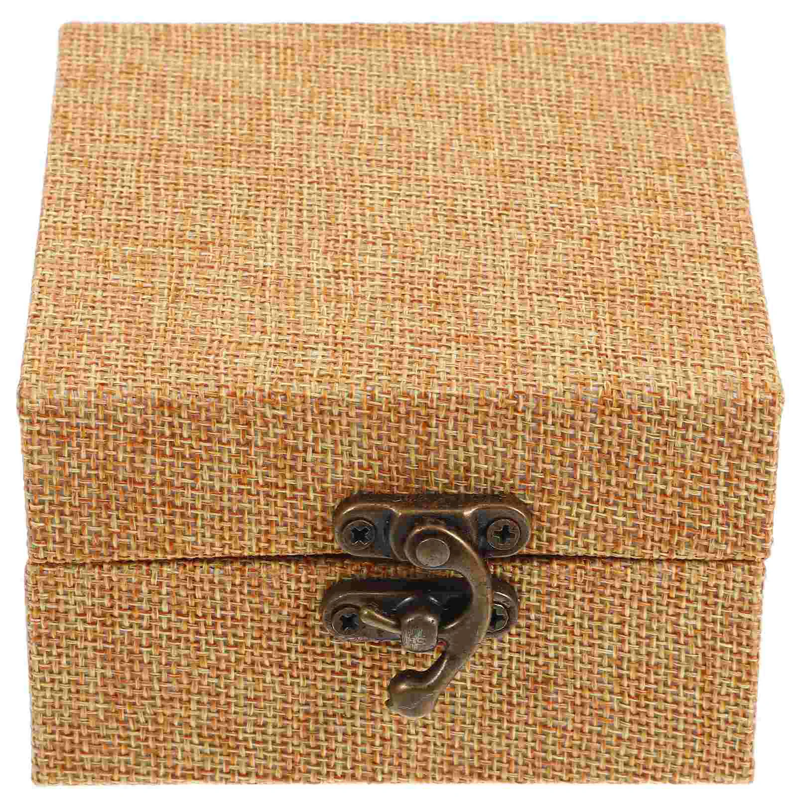 

with Cover Wooden Handmade Cloth Brocade Box Small Treasure Chest for Kids Hinged Boxes