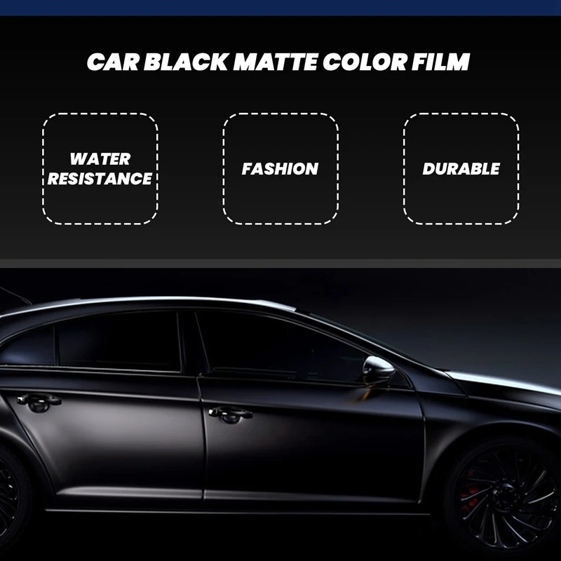 12X60 Inch Matte Black Vinyl Film Wrap Car Diy Sticker