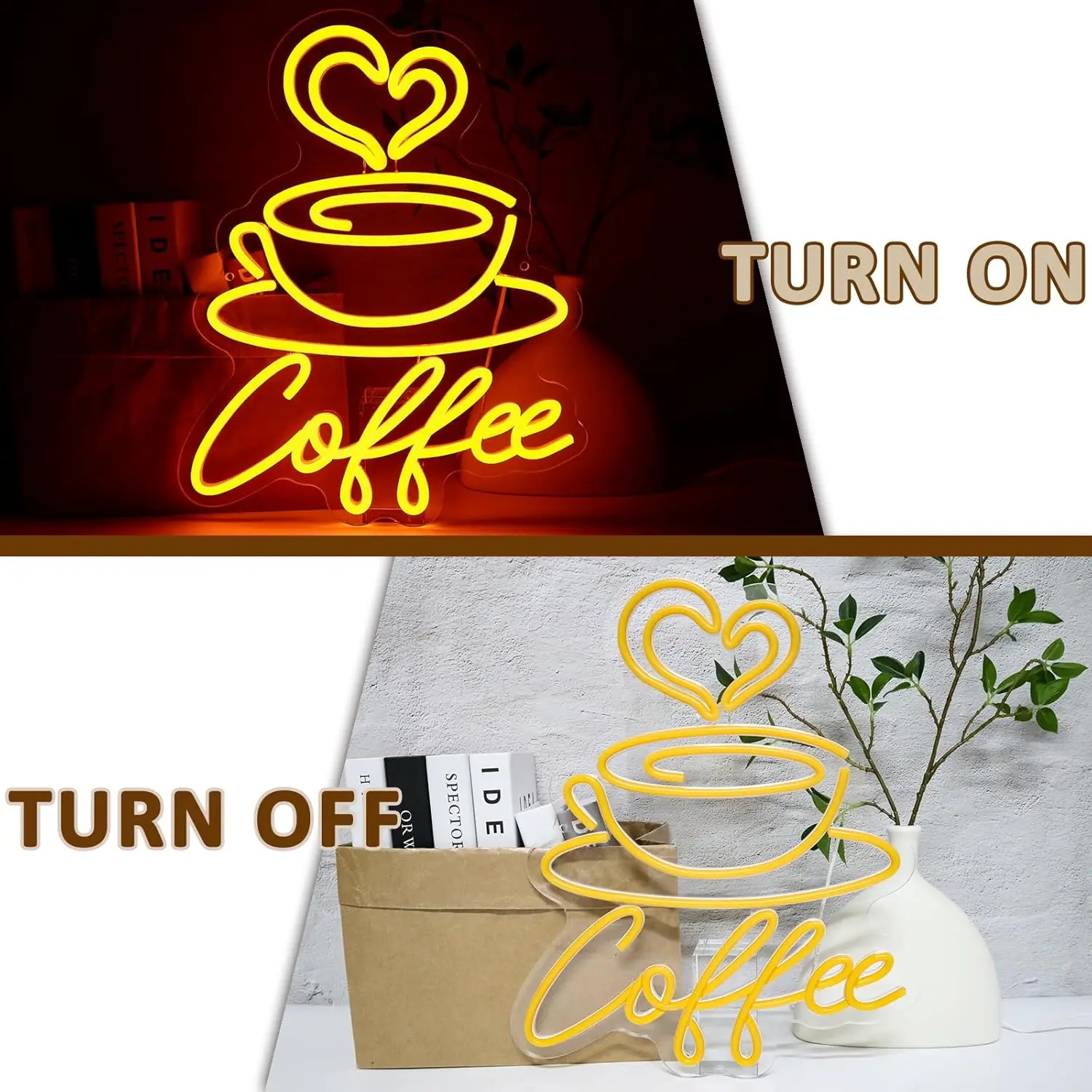 Coffee Neon Sign Dimmable Neon Lights for Bar Coffee Station Kitchen Man Cave Party Decor Aesthetics Draw Celebratory Gifts