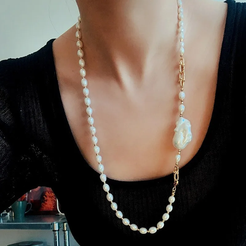 Baroque‑Style Imitation Pearl Extension Chain Plated Alloy DIY Jewelry Making Accessory For Women
