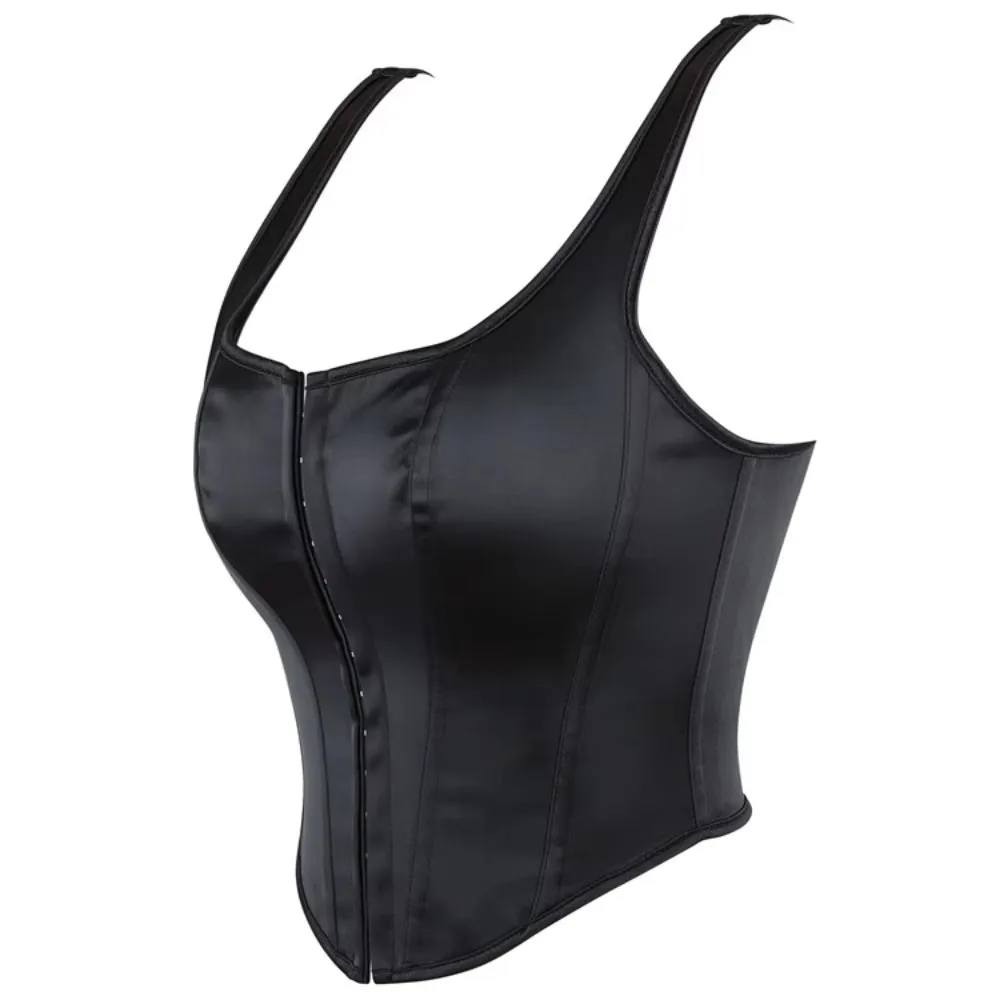 

Gothic Victorian Corset Short Top Overbust Satin Waist Trainer Bustier Sexy Lingerie Women Summer Shapewear Vest Plus Size
