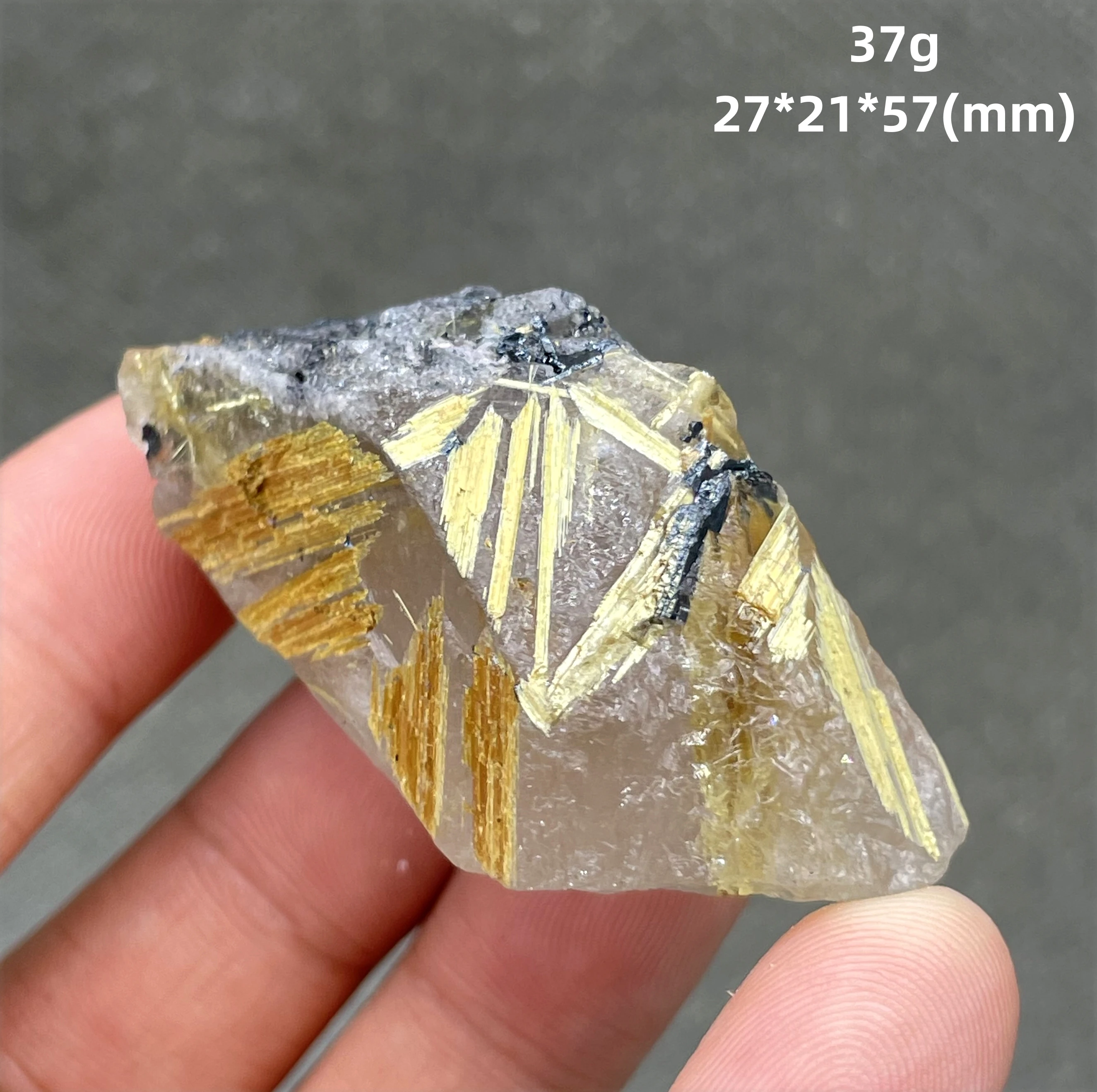 BEST! 100% Natural Brazil Gold Rutilated Quartz Hair Crystal Mineral Specimen Ore Crystal Rock stones and crystals quartz