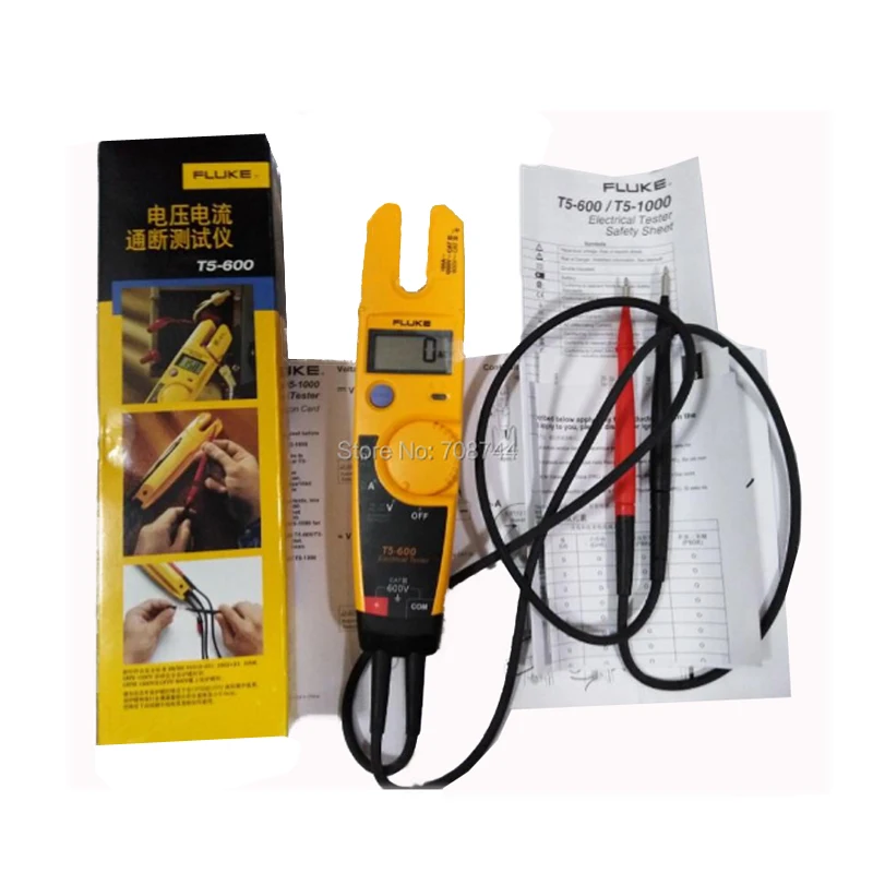 FLUKE  T5-1000  Electrical Tester Clamp Ammeters AC/DC True RMS Fork Meter.Optional Soft Case!