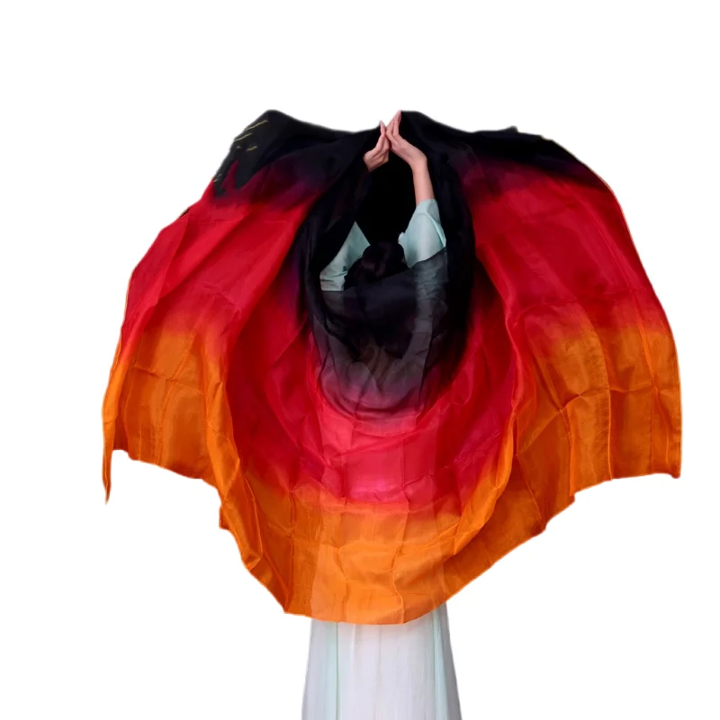 Women Bellydance Silk Veil Real Silk Hand Throw Dance Scarf Worship Church Praise Props Flowy Gradient Customized 250 270 300cm