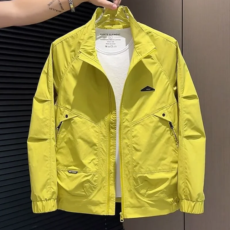 

Новая весенняя мужская свободная повседневная куртка Jaet 2025 Faion, универсальная молодежная брендовая подставка из полиэстера с длинной молнией све