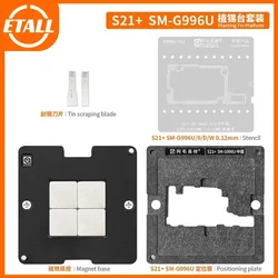 Amaoe For Samsung S21 Plus BGA Reballing Stencil Planting Tin Platform SM-G996U/0/W/D-S Middle Layer Tin Planting Mesh Repair